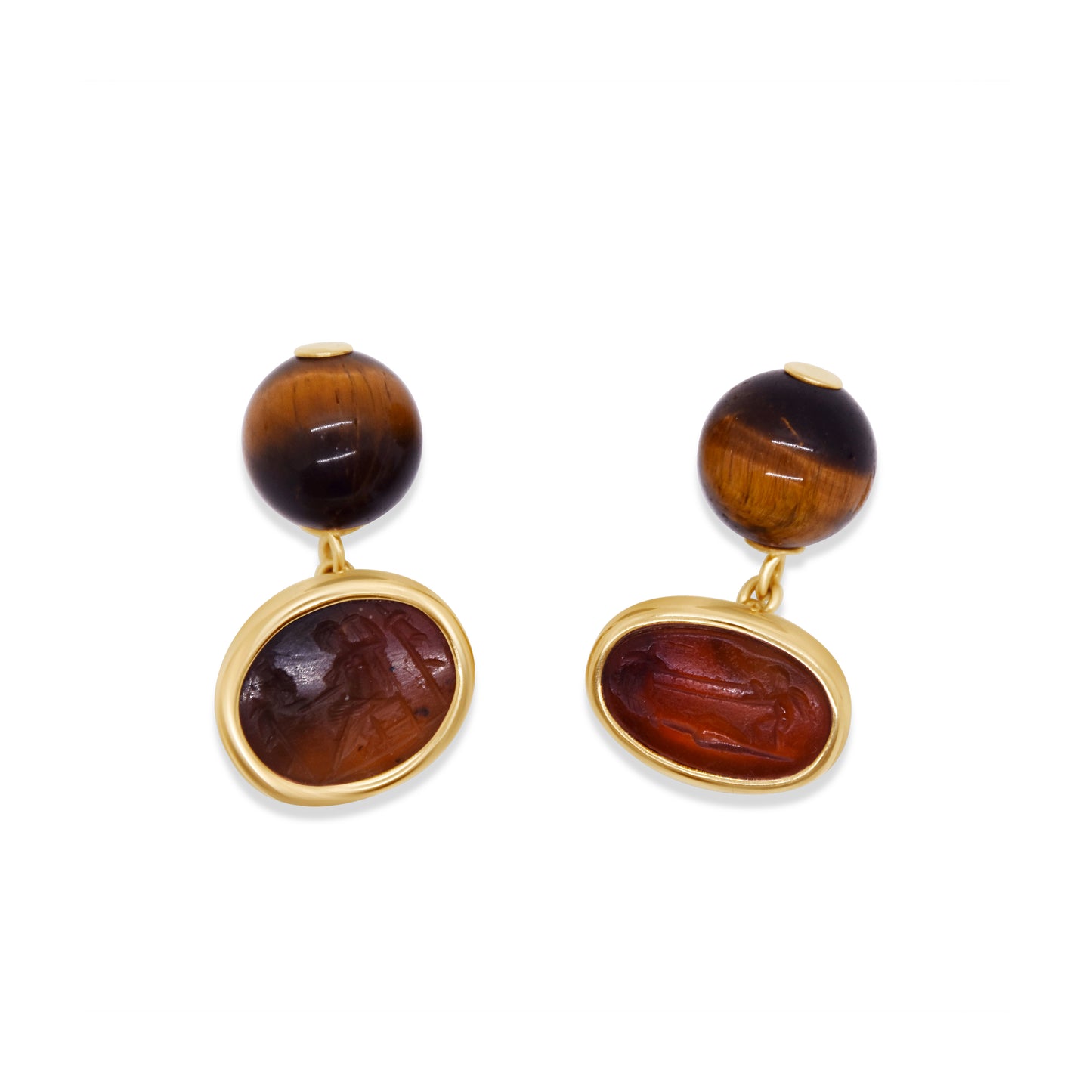 BOUTONS DE MANCHETTE OR ROSE INTAILLES