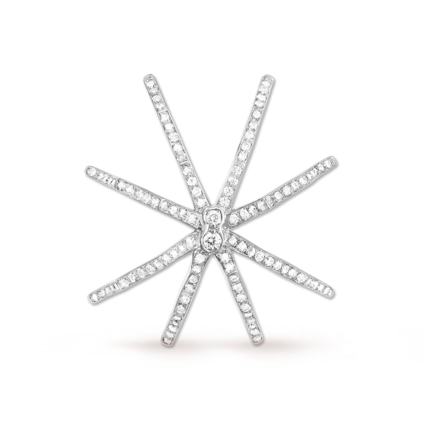 SMALL WHITE GOLD SPIDER BROOCH