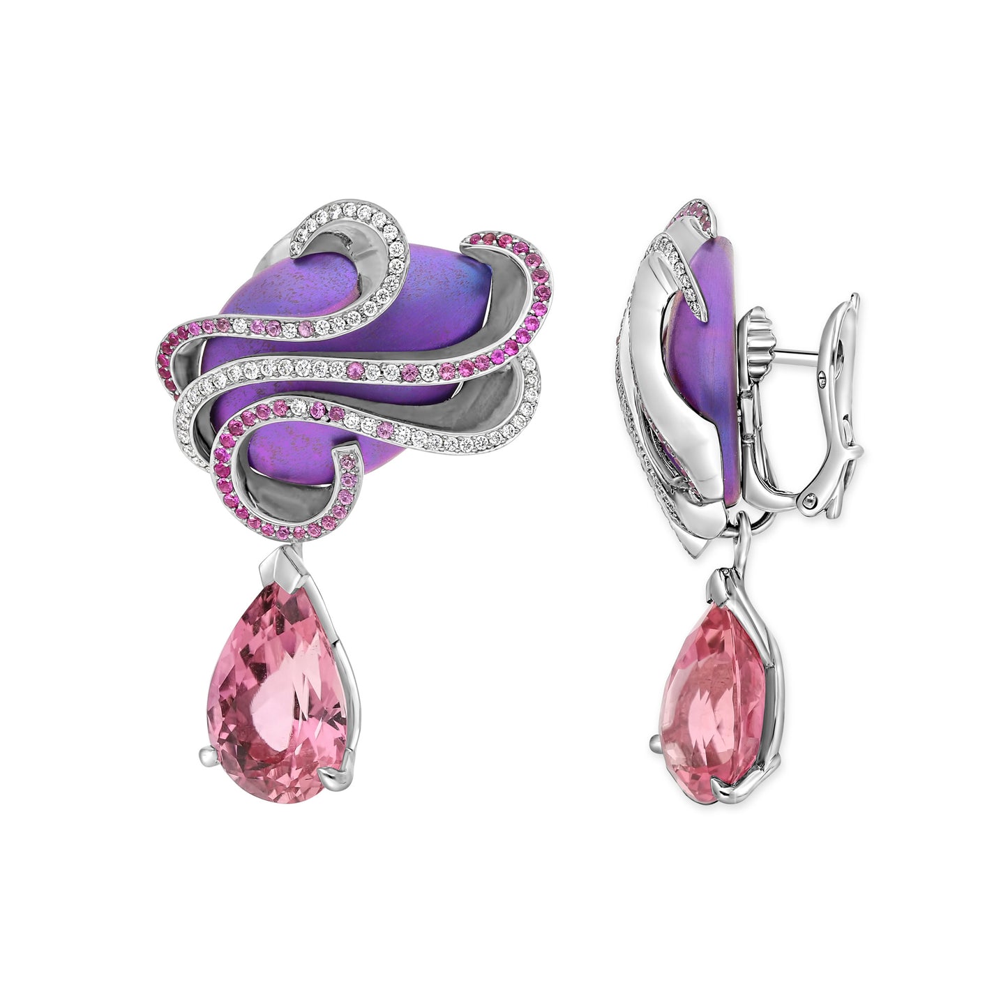 BOUCLES D'OREILLES TITANE RIVIERE