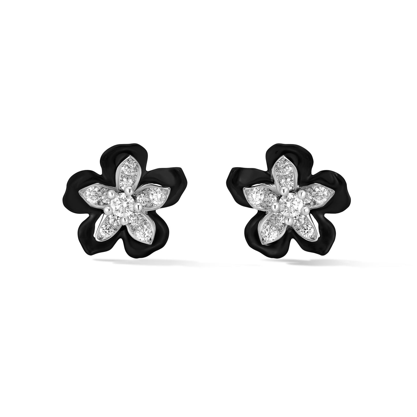 CHERIE BLOSSOM DIAMOND BUTTON EARRINGS