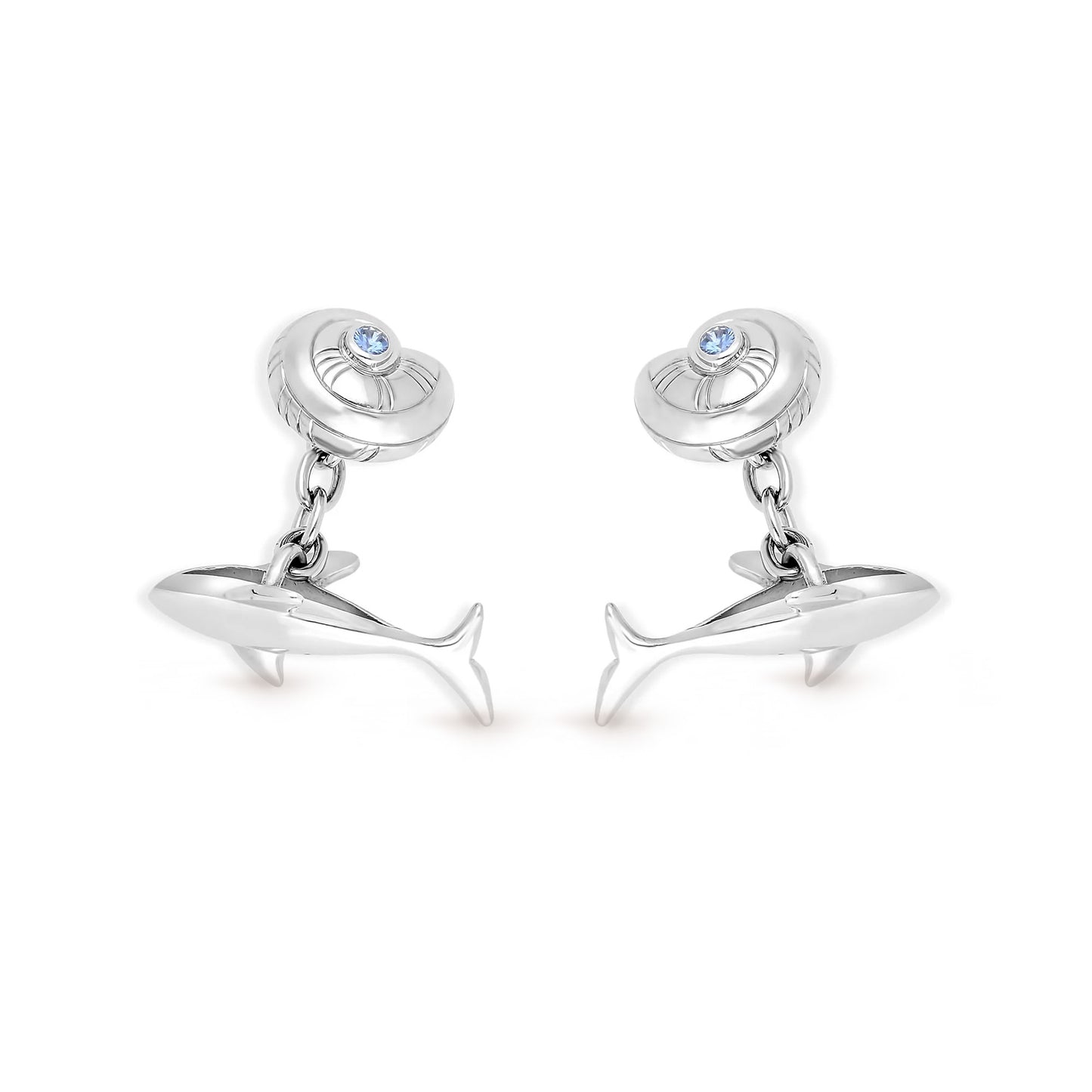 AQUA REQUIN CUFFLINKS