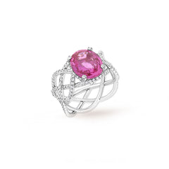 SAPPHIRE PINK ENLACED SOLITAIRE