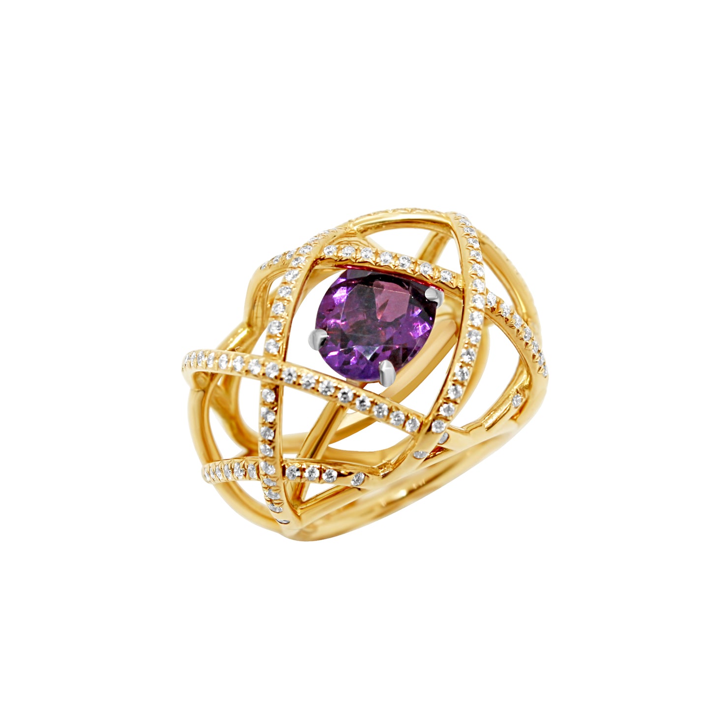 AMETHYST CAGE RING
