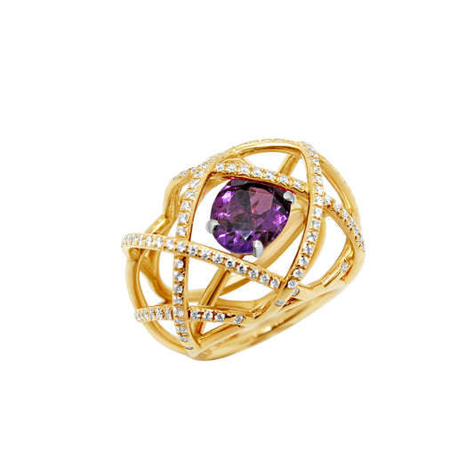 BAGUE CAGE AMÉTHYSTE