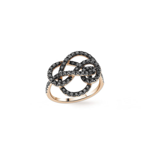 BAGUE PENSE À MOI DIAMANTS NOIRS