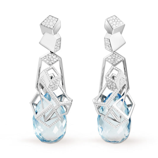 BOUCLES D'OREILLES ARCHITECTE CUBISTE