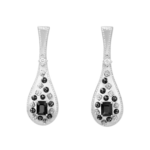BOUCLES D'OREILLES PENDANTES BLACK & WHITE
