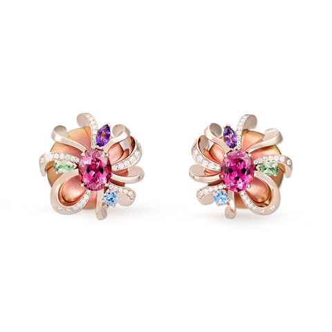 BOUCLES D'OREILLES TITANE ROSÉE