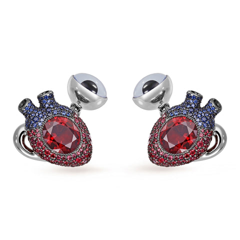 BOUTONS DE MANCHETTE AIMANTÉS À COEUR OUVERTS