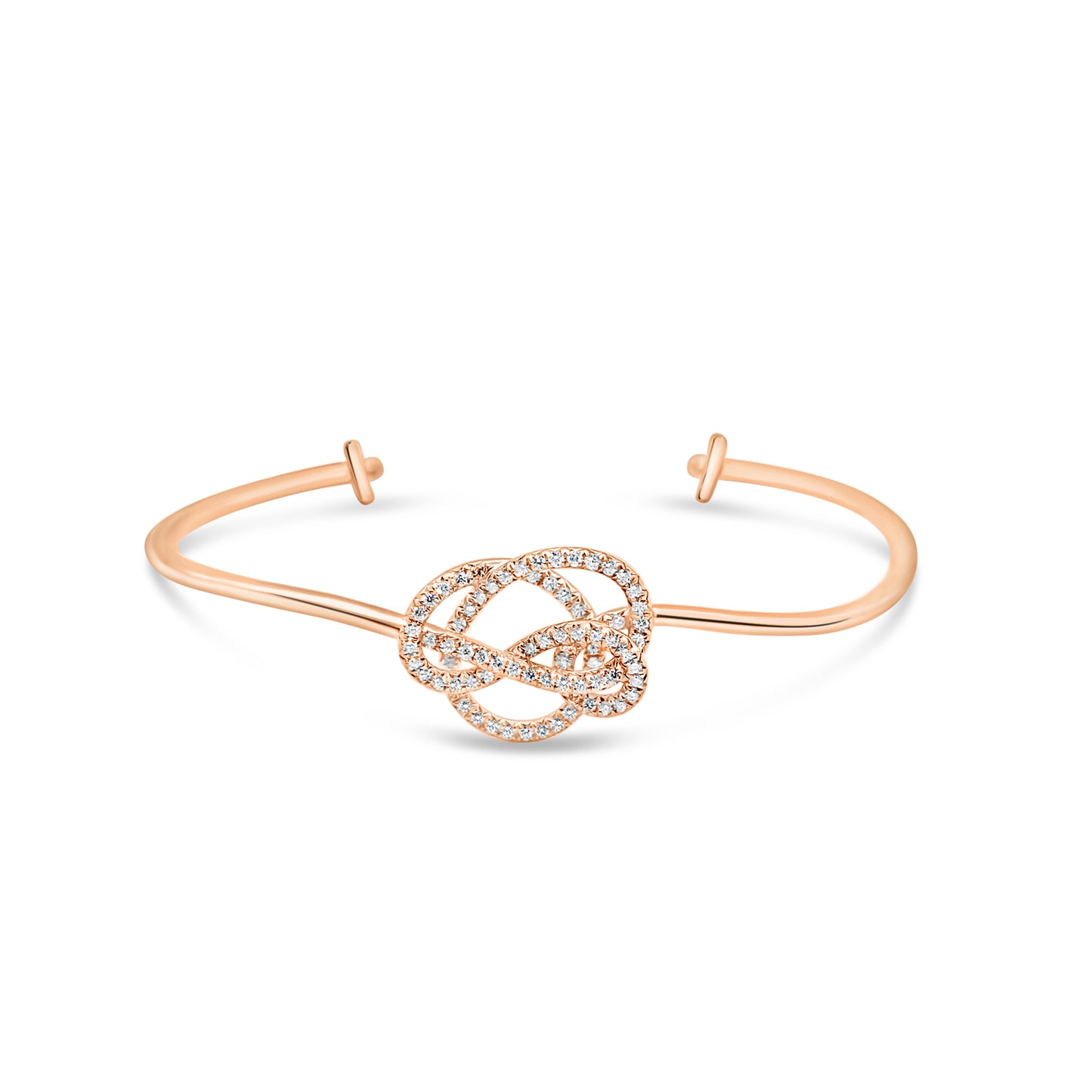 BRACELET JONC PENSE À MOI OR ROSE DIAMANTS