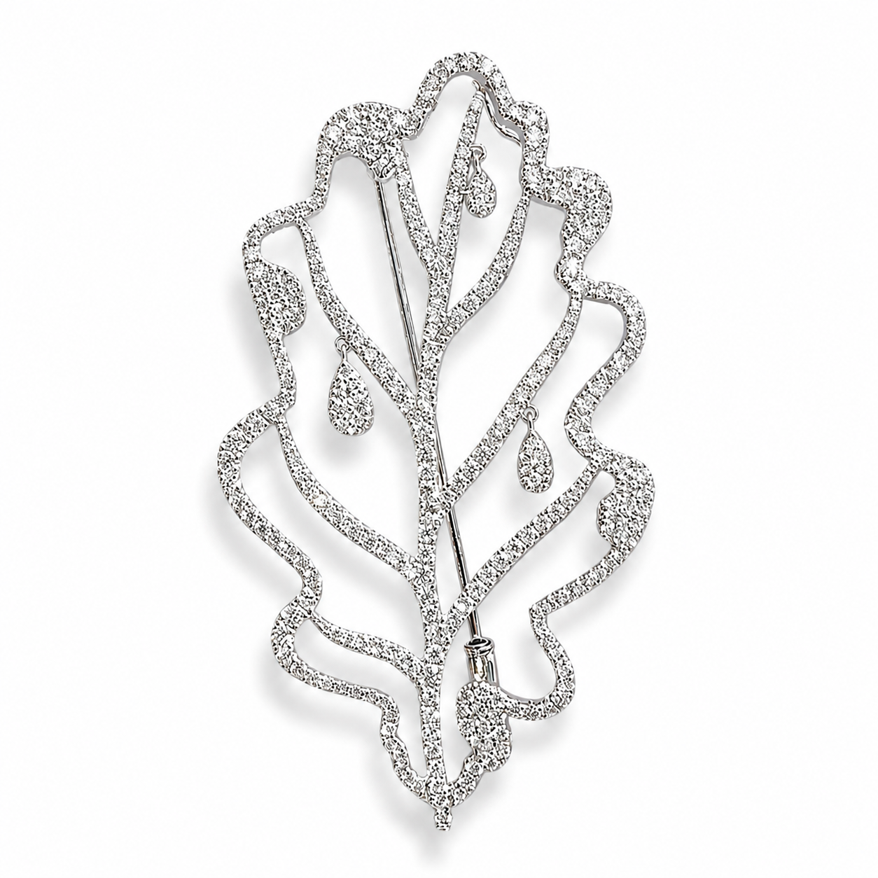 BROCHE FEUILLE DE CHÊNE HIVER