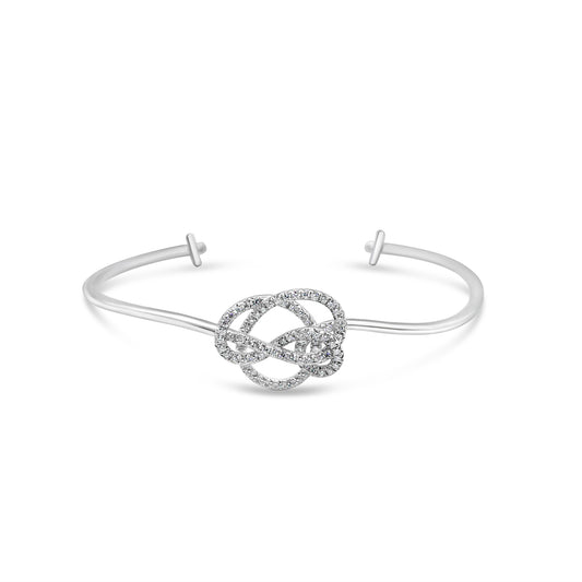 BRACELET JONC PENSE À MOI OR BLANC DIAMANTS