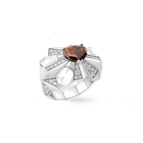 BAGUE COEUR DE GLACE DIAMANT CHOCOLAT