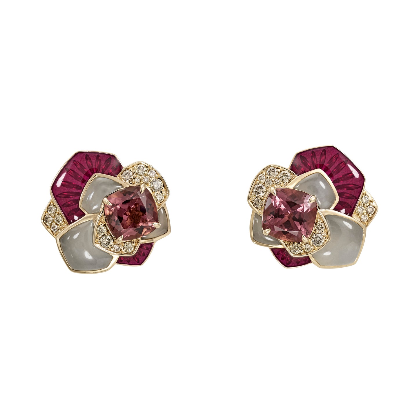 BOUCLES D'OREILLES JARDIN ENCHANTÉ PIVOINE