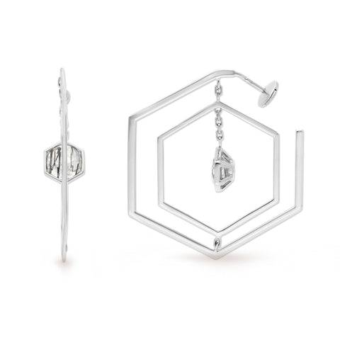 CRISTAL DE GLACE HOOP EARRINGS