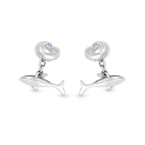 BOUTONS DE MANCHETTES AQUA REQUIN